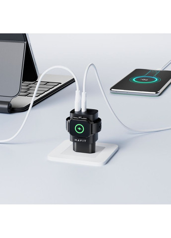 Зарядное устройство HV-UC132 22W USB-A+USB-C+Watch Charger Black Havit (363970190)