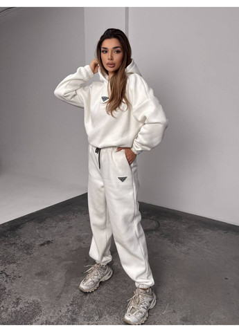 Женский костюм флисовый с капюшоном молочного цвета 35901 Fashion (368153110)