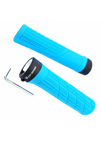 Грипси YP0804063 ергономічні 135 мм з алюмінієвим замком блакитний (G0000980) West Biking (355802894)