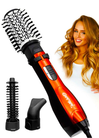 Фен-щетка для волос 3в1 с вращением 1000 Вт — стайлер, плойка, выпрямитель с насадками, ионизацией и керамическим покрытием. Україна (362272062)