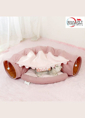 Будиночок для кота Smart Comfort Animals GX-77 рожевий ігровий Будиночок для кішки з секретним тунелем і спальним місцем Smart Comfort System (292632182)