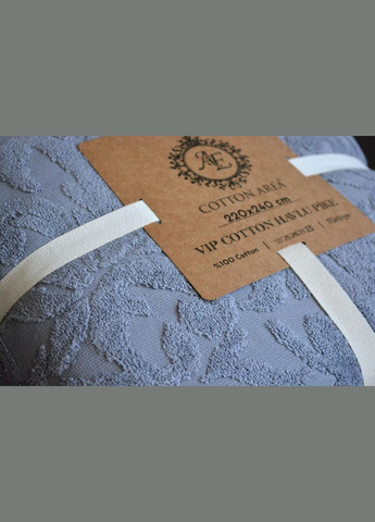 Махровое покрывало Cotton Area 220 х 240 см Серое AE (366423252)