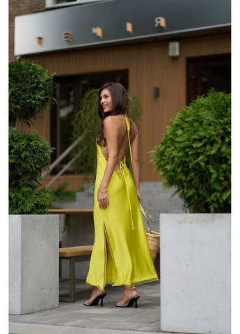 Жовтий сукня жіноча на літо максі safari жовта з відкритою спиною Handy Wear однотонна