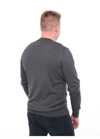 Темно-серый зимний свитер мужской серый тонкий однотонный джемпер MarcoStar Приталена