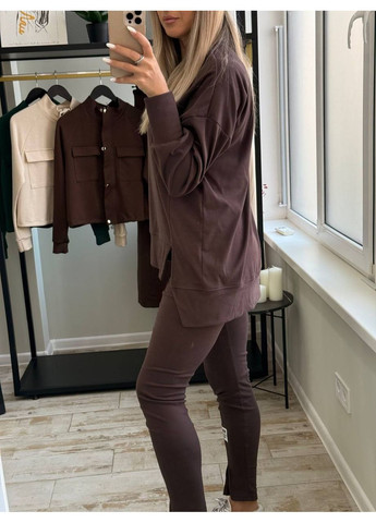 Костюм (світшот, леггінси), колір Коричневий Fashion (361668246)