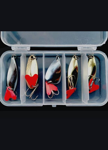 Набор наживок для рыбалки К3 5 шт 4 и 5 грамм блесны с крючками + коробка (R051440) FGT (361222397)