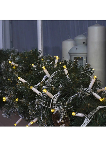 Гірлянда нитка світлодіодна новорічна з роботою від мережі з'єднанням гірлянд 5 м 80 лампочок (482125-Prob) Тепла біла Unbranded (370688109)