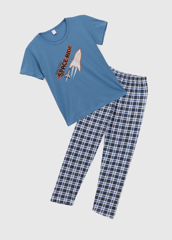 Голубая всесезон пижама для мальчика 42009 8-9 лет (2000990731166a) shop (2000990731166) Cotton More