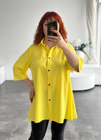 Жовта повсякденна блуза-туніка із софту No Brand