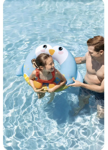 Надувной детский круг для купания в басейне на пляже для детей от 8 лет 91х76 см (480001-Prob) Пингвин Unbranded (328136631)