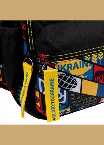 Шкільний рюкзак, два відділення, одна фронтальна кишеня, розмір: 48*38*13 см, чорний Welcome to Ukraine Yes (266911852)
