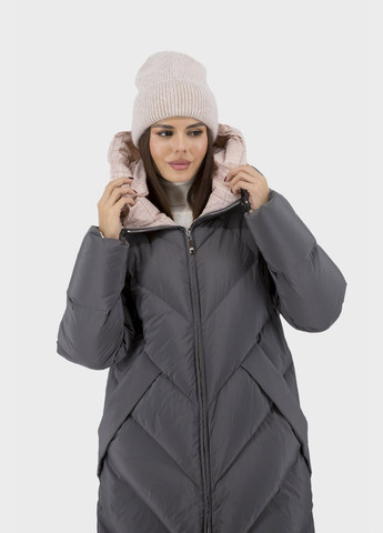 Сірий зимній Пуховик No Brand