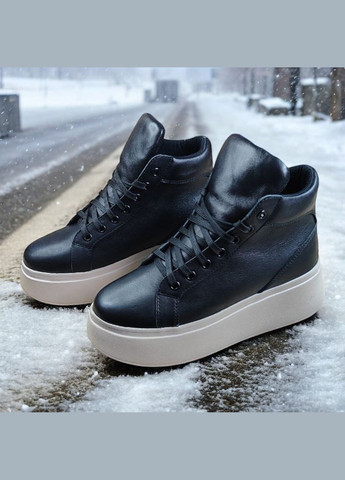 Черевики зимові жіночі на шнурівці з натуральної шкіри на хутрі на бежевій підошві 36-41 No Brand (312311402)