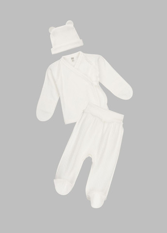 Молочный демисезонный костюм распашонка+ползунки+шапка Baby Life