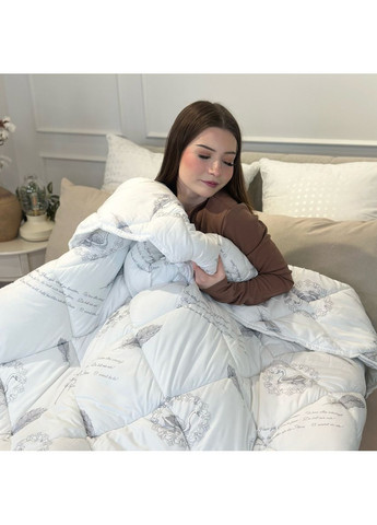 Одеяло полуторное стеганное зимнее из искусственного лебединого пуха 21457 150х210 см белое Leri Max (365689007)