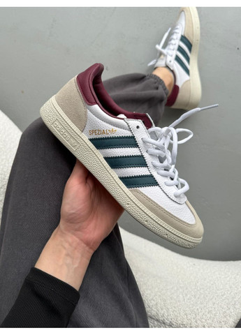 Белые демисезонные кроссовки мужские adidas spezial white / beige / red адидас специал No Brand