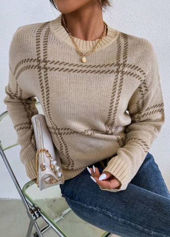 Бежевый демисезонный базовый свитер с круглым воротником Allthings