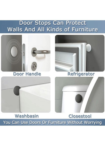 Відбійник обмежувач від удару силіконовий самоклеючий Круглий 1 штука Сірий OlaN (362207068)