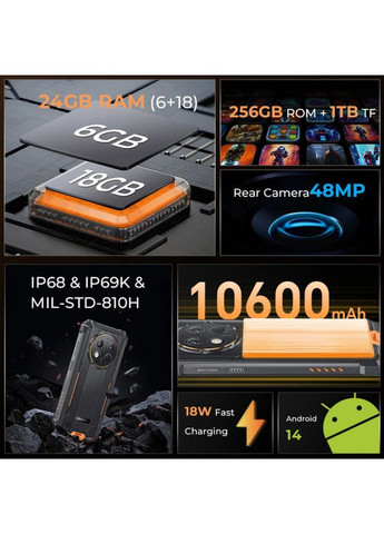 Смартфон G1 6/256GB Оrange (G1_Orange) Oukitel (327793862)