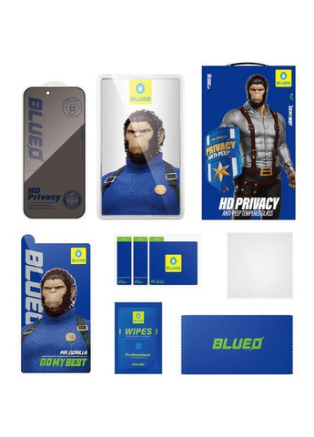 Захисне 2.5D скло Full Cover Anti-Peep для Apple iPhone 17 Air (6.5") Blueo (372626555)