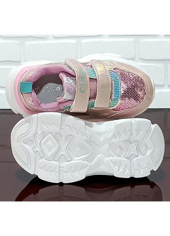 Розовые демисезонные ортопедические кроссовки на липучках для девочки клиби Clibee