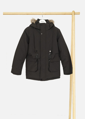 Черная зимняя куртка для мальчика цвет черный cb-00254661 JINTAI FUSHI