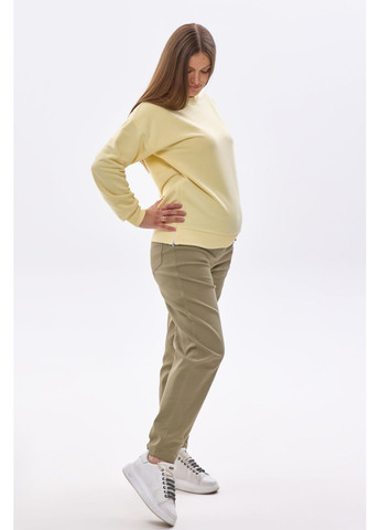 Оливкові зручні штани для вагітних з високою трикотажною вставкою Dianora (361220041)