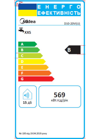 Водонагрівач D10-20VI(U) Midea (370641423)