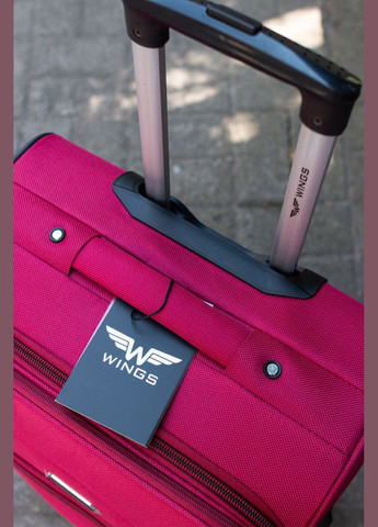 Чемодан тканевый 1701 размер S маленький на 2 колесах, цвет черный Wings 1701/2 (338182673)