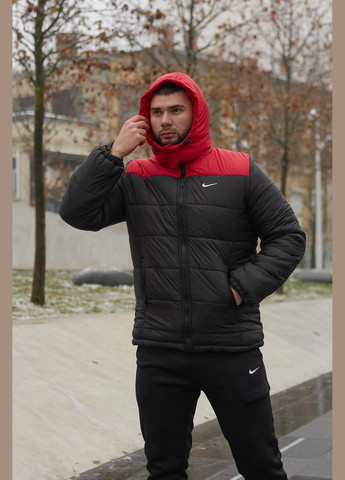 Красная зимняя куртка зимняя мужская «frost» красно-черная No Brand