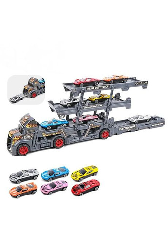 Набор машинок автовоз K180A10 трейлер с машинками 6 шт. Fun Game (327216212)