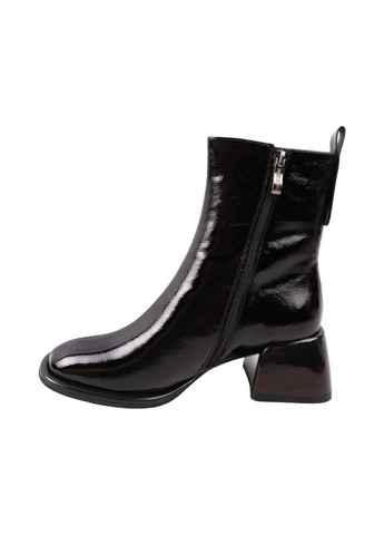 Черные ботильоны женские черные натуральная лаковая кожа Geronea 1068-25DH