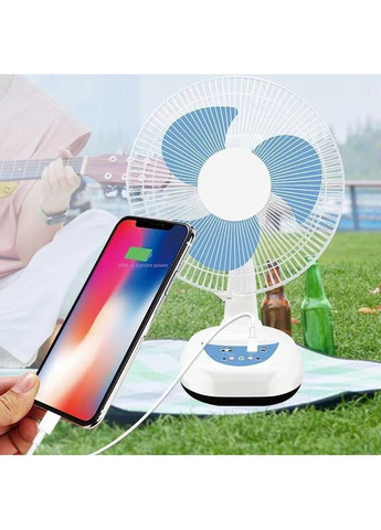 Аккумуляторный вентилятор на солнечной батарее с автовращением портативный с 2 LED лампами (SW304) No Brand (361161965)