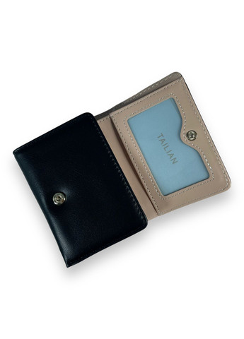 Жіночий гаманець з екошкіри одне відділення для купюр та 7 відділень для карток розмір:10,5*9*3 см чорний Tailian (268995049)