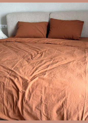 Постельный комплект Вареный хлопок Полуторный 150х210 наволочка 50х70 2шт Медный (П4К-al-sikel-var-010) No Brand (342097618)