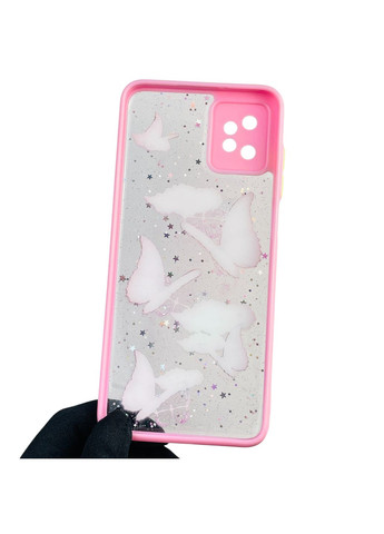 Чохол для Moto G32 (PAUU0013RS) з блискітками з метеликами на моторола г32 рожевий Motorola (366390795)