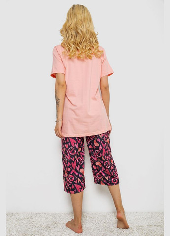 Персикова піжама жіноча з принтом Polkan 243R10388