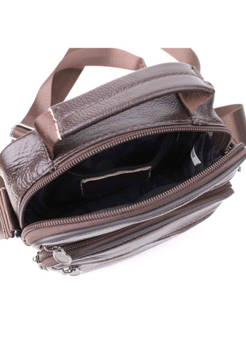 Небольшая вертикальная сумка с ручкой для мужчин из натуральной кожи 22865 Коричневый Vintage (327274196)