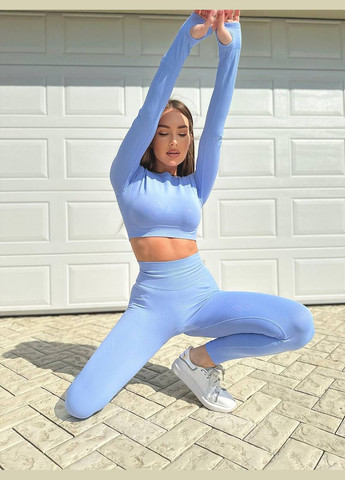 Женская спортивная форма для спорта голубая No Brand костюм (319157984)