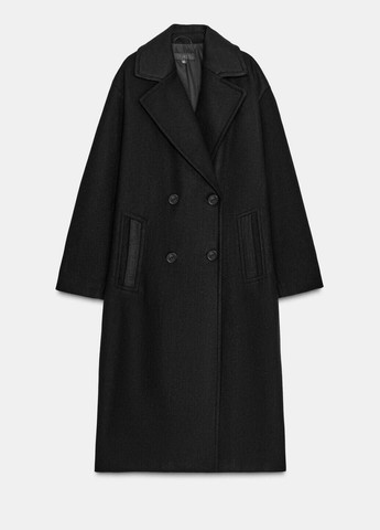 Черное демисезонное Пальто Zara