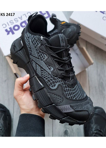 Чорні Осінні кросівки чоловічі reebok zig kinetica 2.5 edge black gray рібок зіг кінетіка No Brand