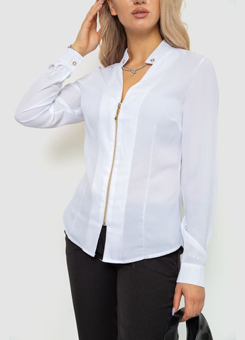 Белая блуза женская шифоновая, цвет белый, Ager