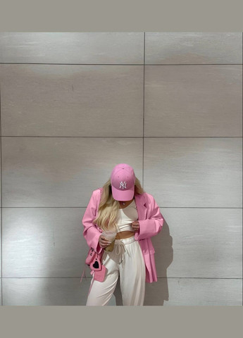 Розовый женский женский пиджак FINO Mode однотонный - демисезонный