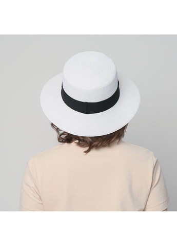 Капелюх канотьє жіночий папір білий ADELE LuckyLOOK 469-427 (322791519)