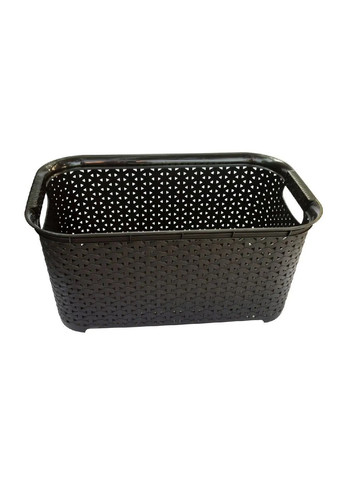 Корзина бокс полипропиленовая без крышки с ажурным узором воздухопроницаемыми отверстиями 26 литров (482329-Prob) Коричневая Unbranded (373518157)