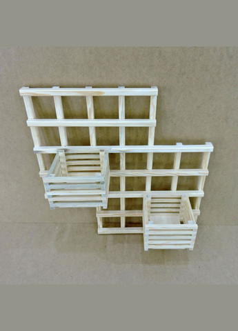 Полиця настінна для квітів з дерева Жуіс бланже (ЦВС-002901) No Brand (328225431)