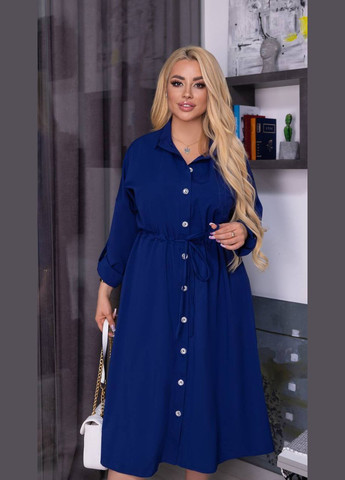 Синя жіноча вільна сукня із софту колір синій р.58/60 452591 New Trend
