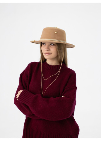 Шляпа шерстяная канотье с цепью D.Hats (369716656)