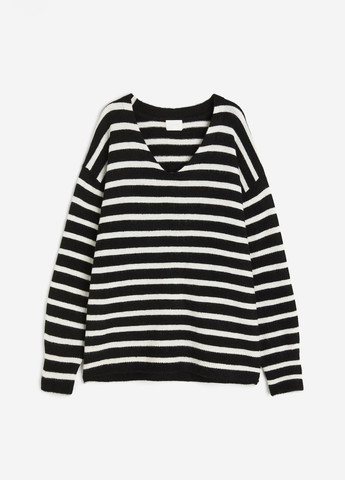 Черно-белый зимний светр оверсайз H&M