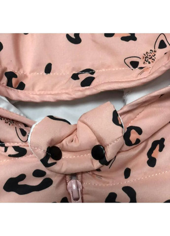 Детский осенне-зимний розовый комбинезон с леопардовым принтом и ушками Else (368828640)